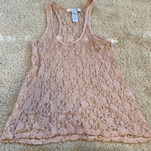 S/P light pink/ blush lace racer back tank top